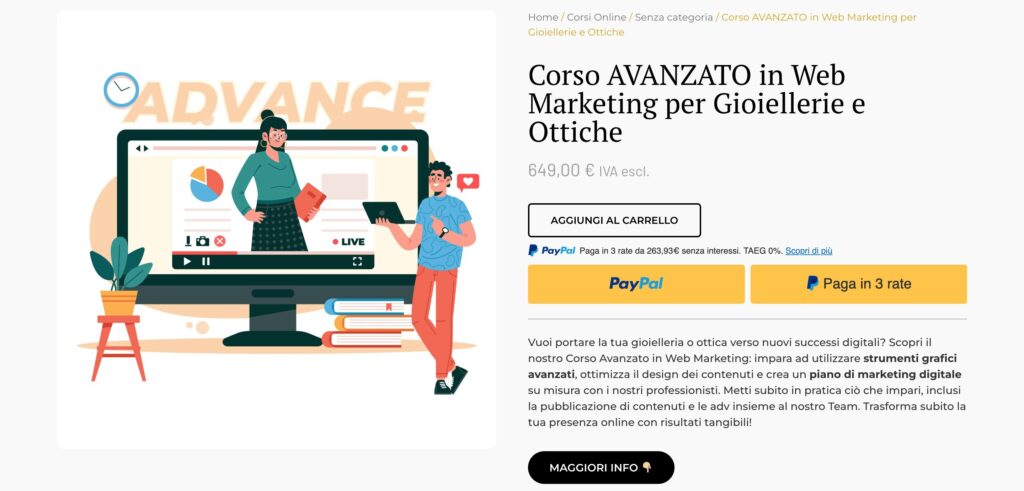 corso avanzato in web marketing per gioiellerie e ottiche