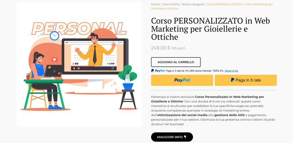 corso personalizzato in web marketing per gioiellerie e ottiche